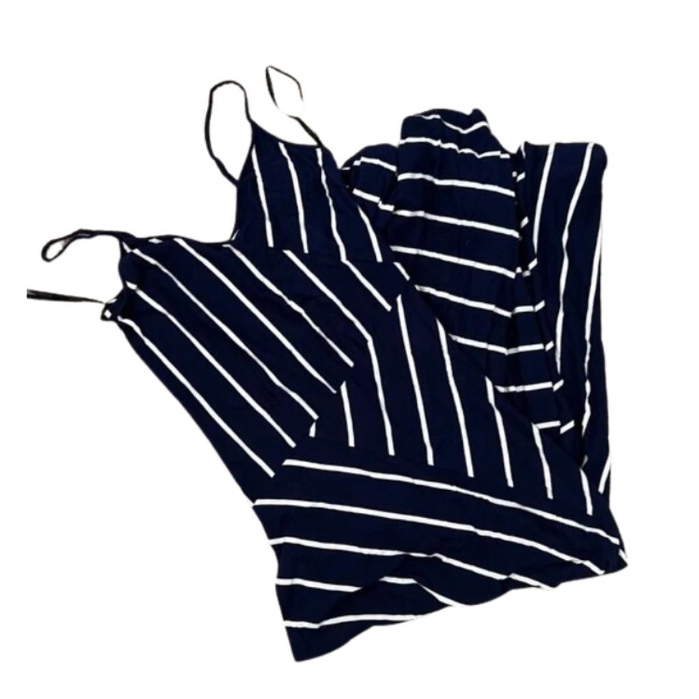 Calvin Klein Striped Blue and White Maxi Dress